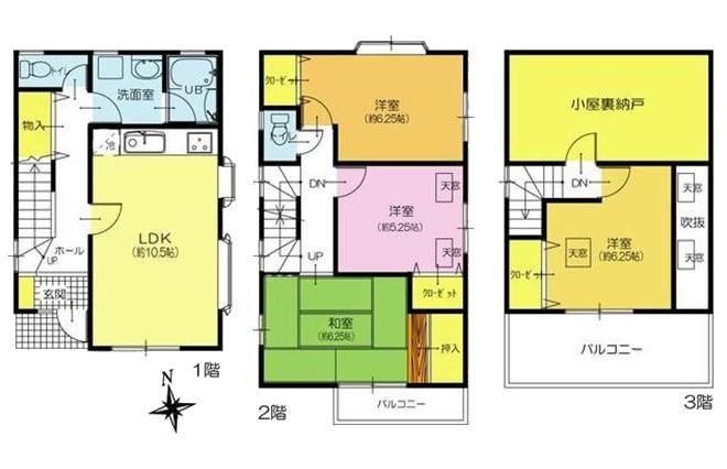 Floor plan. 30,800,000 yen, 4LDK + S (storeroom), Land area 103.07 sq m , Building area 101.85 sq m