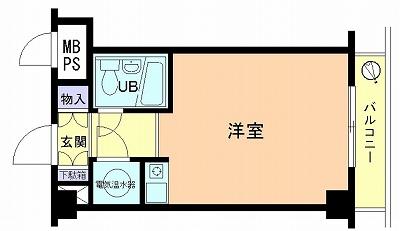 Floor plan. Price 6.3 million yen, Occupied area 21.76 sq m , Balcony area 3.4 sq m