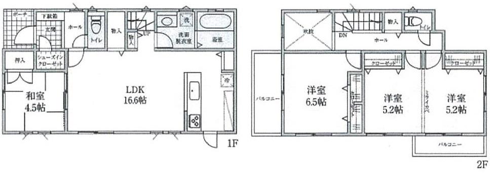 Floor plan. (B Building), Price 41,800,000 yen, 3LDK, Land area 167.26 sq m , Building area 96.46 sq m