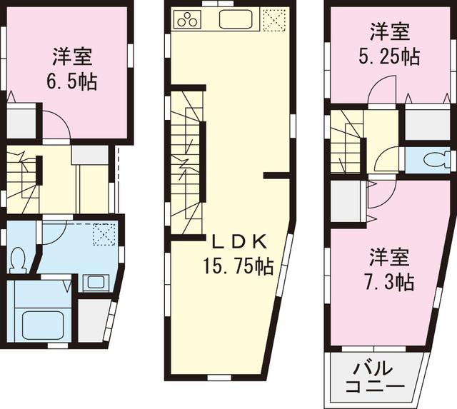 Floor plan. 29,800,000 yen, 3LDK, Land area 48.69 sq m , Building area 81.72 sq m
