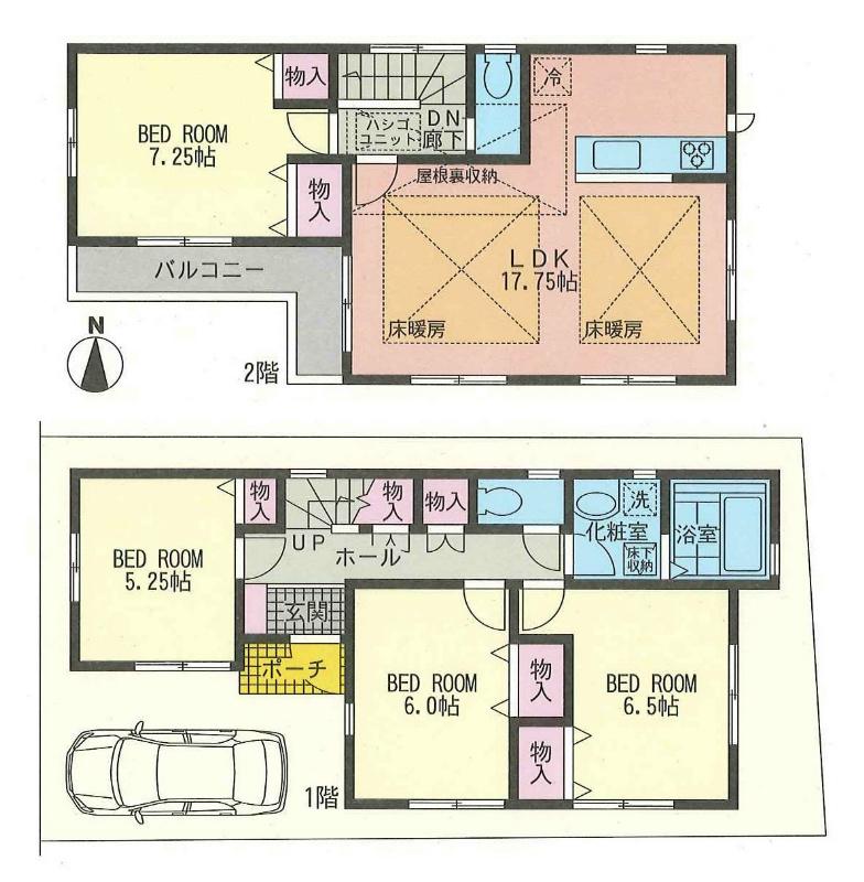 Floor plan. 45,800,000 yen, 4LDK, Land area 86.93 sq m , Building area 98.89 sq m floor plan