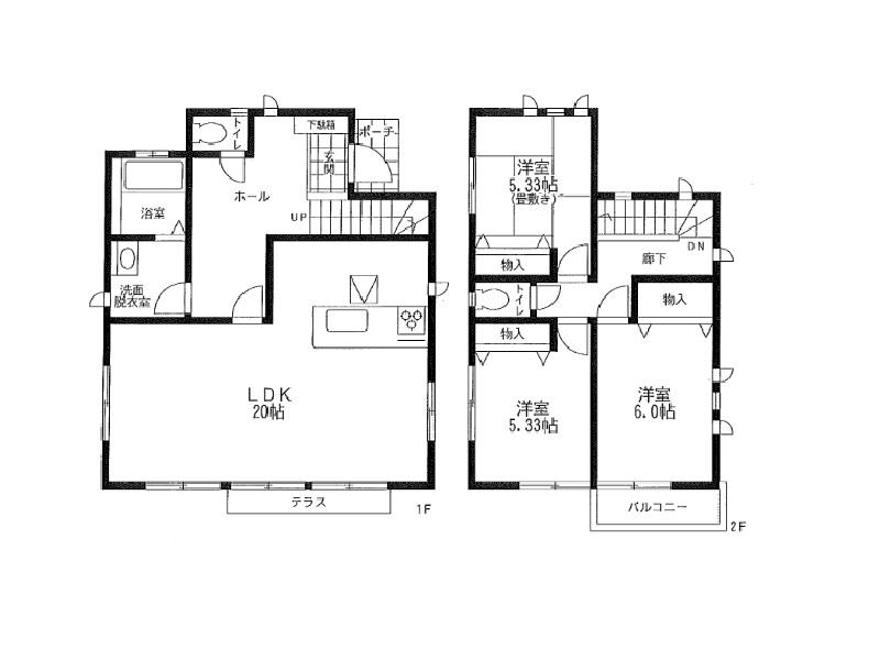 Floor plan. 49,900,000 yen, 3LDK, Land area 100.21 sq m , Building area 113.2 sq m