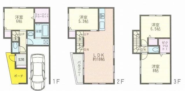 Floor plan. 38,800,000 yen, 4LDK, Land area 69.93 sq m , Building area 111.78 sq m