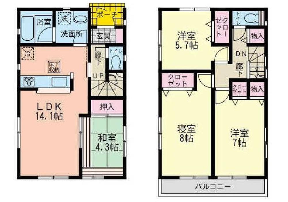 Floor plan. (3), Price 37,800,000 yen, 4LDK, Land area 102.72 sq m , Building area 90.72 sq m