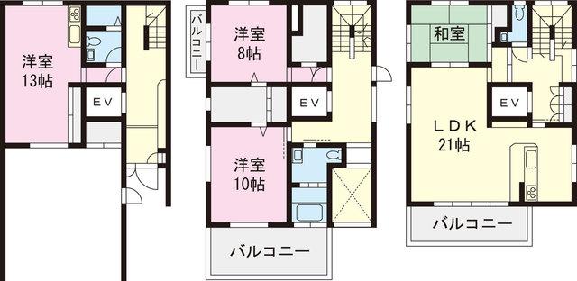 Floor plan. 78,800,000 yen, 4LDK, Land area 183.12 sq m , Building area 174.15 sq m