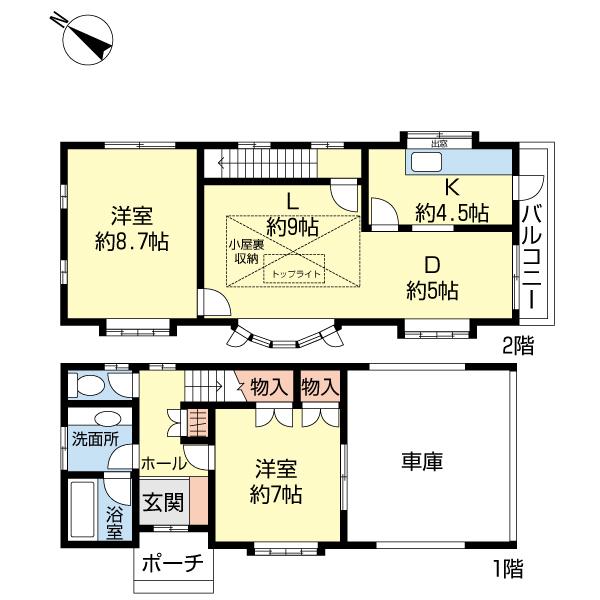 Floor plan. 39,800,000 yen, 2LDK, Land area 84.69 sq m , Building area 79.9 sq m