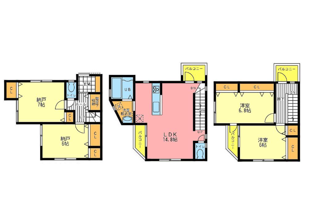 Floor plan. (B), Price 37,960,000 yen, 2LDK+2S, Land area 71.7 sq m , Building area 103.62 sq m