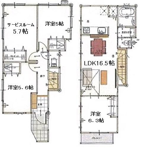 Floor plan. (C Building), Price 49,800,000 yen, 3LDK+S, Land area 83.22 sq m , Building area 96.67 sq m