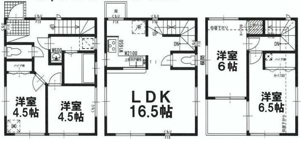 Floor plan. (1 Building), Price 39,800,000 yen, 4LDK, Land area 63.1 sq m , Building area 91 sq m