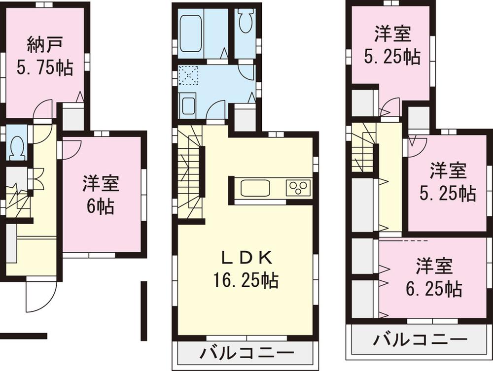 Floor plan. 45,850,000 yen, 4LDK + S (storeroom), Land area 74.13 sq m , Building area 109.88 sq m