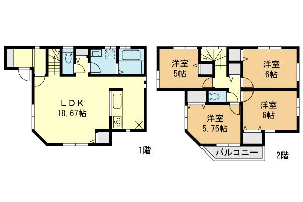 Floor plan. 47,800,000 yen, 4LDK, Land area 99.69 sq m , Floor plans of spacious 4LDK grounds that certain feeling of freedom of building area 95.52 sq m frontage 15m.