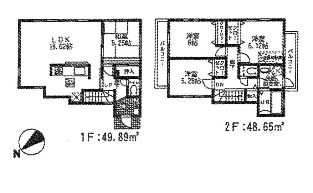 Floor plan. (3 Building), Price 36,800,000 yen, 4LDK, Land area 189.75 sq m , Building area 98.54 sq m