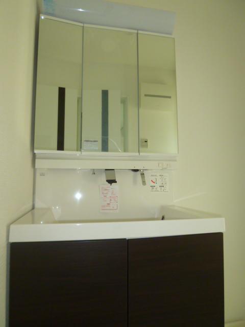 Wash basin, toilet. Vanity is with shampoo dresser