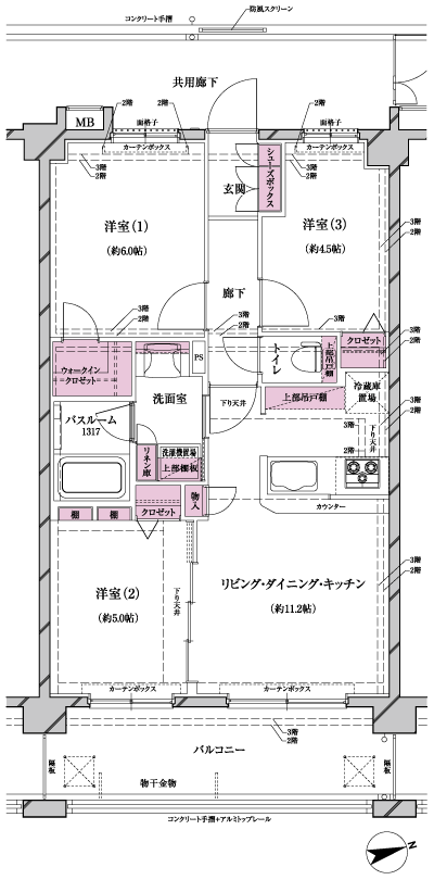 Floor: 3LDK + WIC, the area occupied: 58.2 sq m, Price: 35,900,000 yen, now on sale