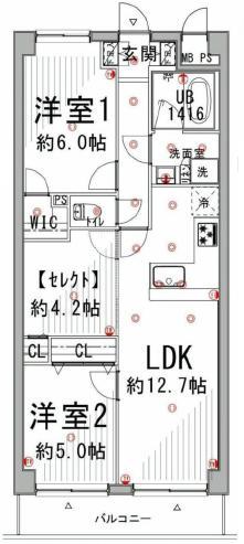 Floor plan. 3LDK, Price 24,700,000 yen, Footprint 69.3 sq m , Balcony area 6.77 sq m