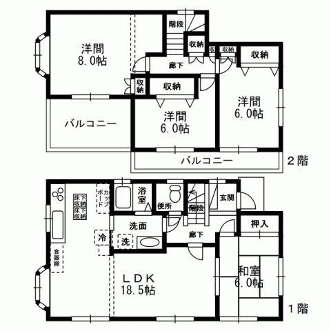 Floor plan. 29,900,000 yen, 4LDK, Land area 104.26 sq m , Building area 103.3 sq m floor plan