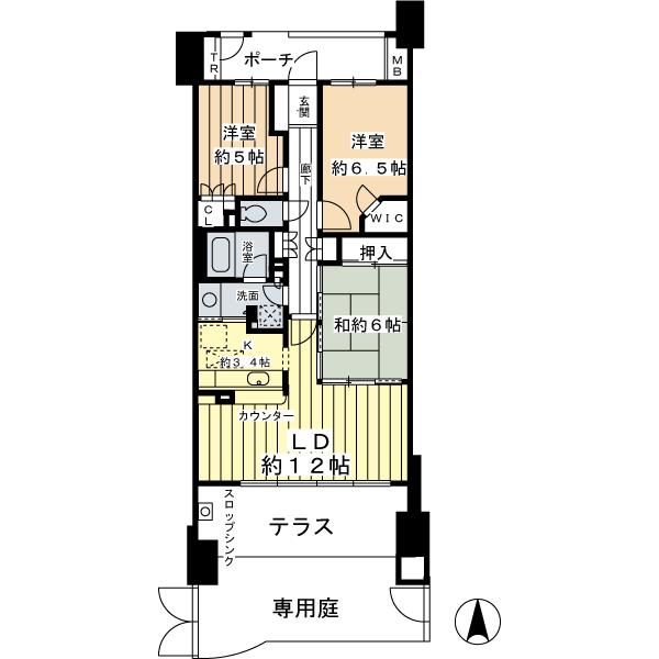Floor plan. 3LDK, Price 31,300,000 yen, Occupied area 75.65 sq m