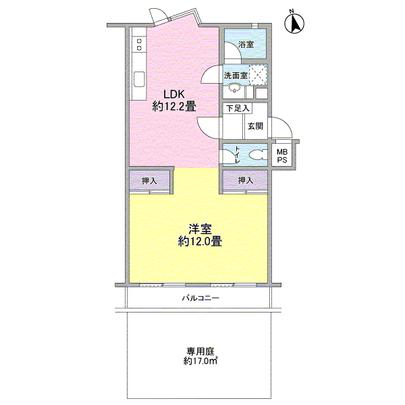 Floor plan. For the south-facing, Sunshine good!   ※ Current, Partition of the LDK and the living room is not there