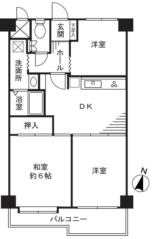 Floor plan. 3DK, Price 16 million yen, Occupied area 53.94 sq m , Balcony area 7.3 sq m