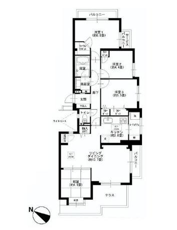 Floor plan. 4LDK, Price 34,900,000 yen, Occupied area 85.95 sq m , Balcony area 16.24 sq m spacious 4LDK + WIC