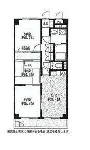Floor plan. 3DK, Price 17 million yen, Footprint 57.2 sq m , Balcony area 5.23 sq m 3DK