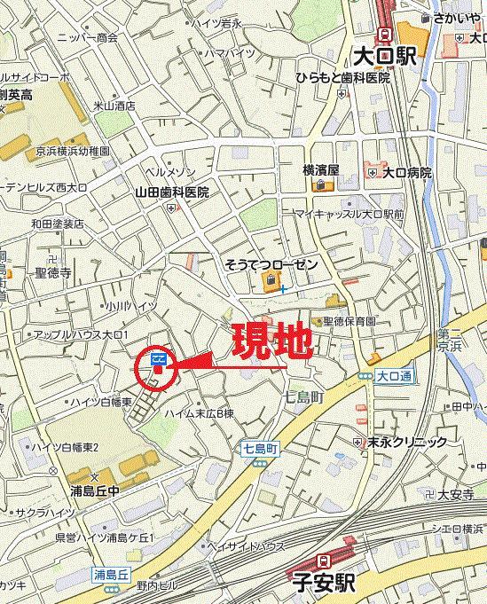 Local guide map. Ōguchi Station, Walk both Koyasu Station.