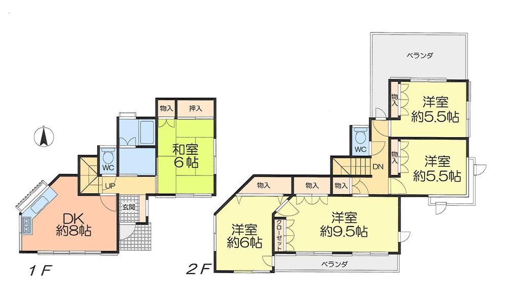 Floor plan. 19,800,000 yen, 5DK, Land area 170.3 sq m , Building area 94.81 sq m