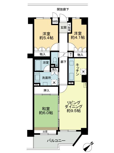 Floor plan. 3LDK, Price 22.5 million yen, Occupied area 69.19 sq m , Balcony area 8.8 sq m floor plan