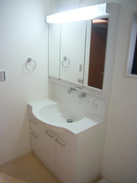 Wash basin, toilet. Bathroom vanity