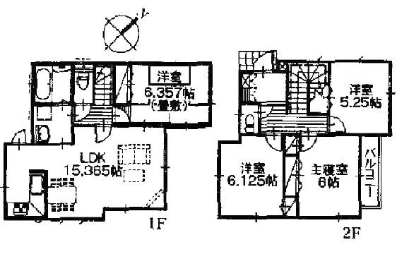 Floor plan. (1 Building), Price 37,800,000 yen, 4LDK, Land area 100.04 sq m , Building area 90.28 sq m