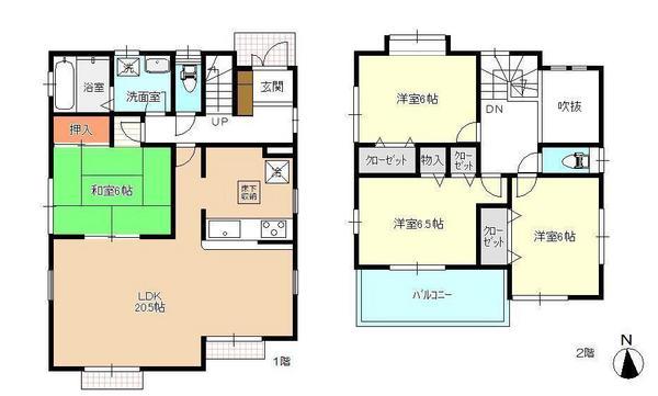 Floor plan. (1 Building), Price 41,800,000 yen, 4LDK, Land area 170.2 sq m , Building area 106.81 sq m
