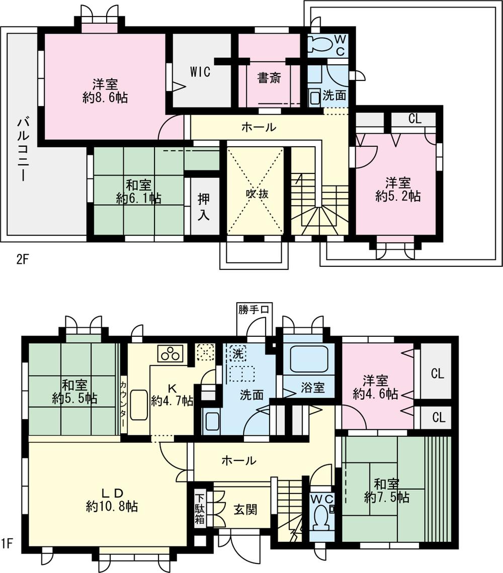 Floor plan. 56,800,000 yen, 6LDK + S (storeroom), Land area 181.33 sq m , Building area 146 sq m floor plan
