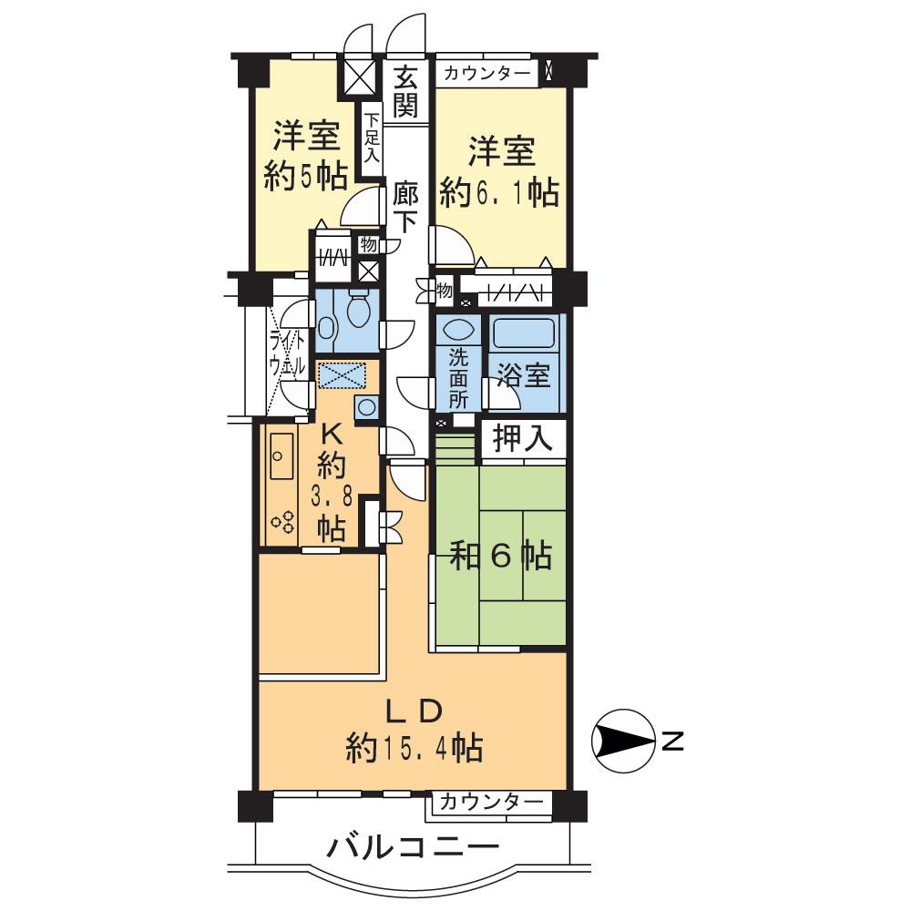 Floor plan. 3LDK, Price 17.7 million yen, Footprint 83.4 sq m , Rich 3LDK of balcony area 10.47 sq m storage ・ The kitchen is 2WAY ・ toilet ・ There is a window in the kitchen, It is a living space that incorporates the natural light.