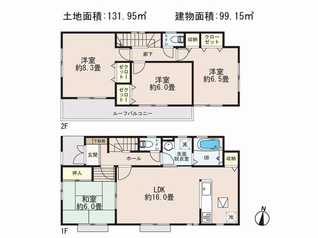 Floor plan. 37,800,000 yen, 4LDK, Land area 131.95 sq m , Building area 99.15 sq m