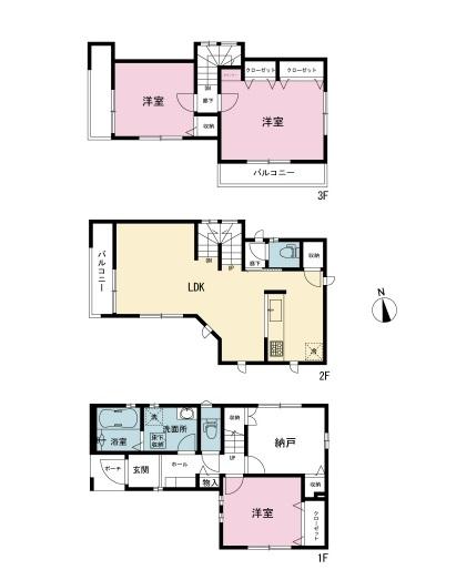 Floor plan. 41,800,000 yen, 4LDK, Land area 70.8 sq m , Building area 107.48 sq m