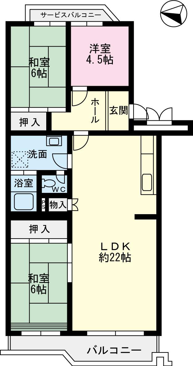 Floor plan. 3LDK, Price 21.5 million yen, Occupied area 87.18 sq m , Balcony area 8.73 sq m spacious LDK is attractive