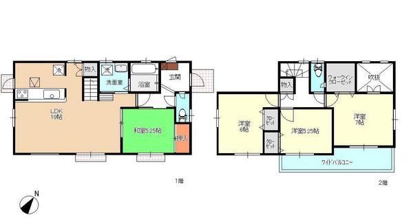 Floor plan. 51,800,000 yen, 4LDK, Land area 179.99 sq m , A very bright floor plan of the building area 101.84 sq m Zenshitsuminami direction to, Good floor plan of usability we place a lot of storage. 