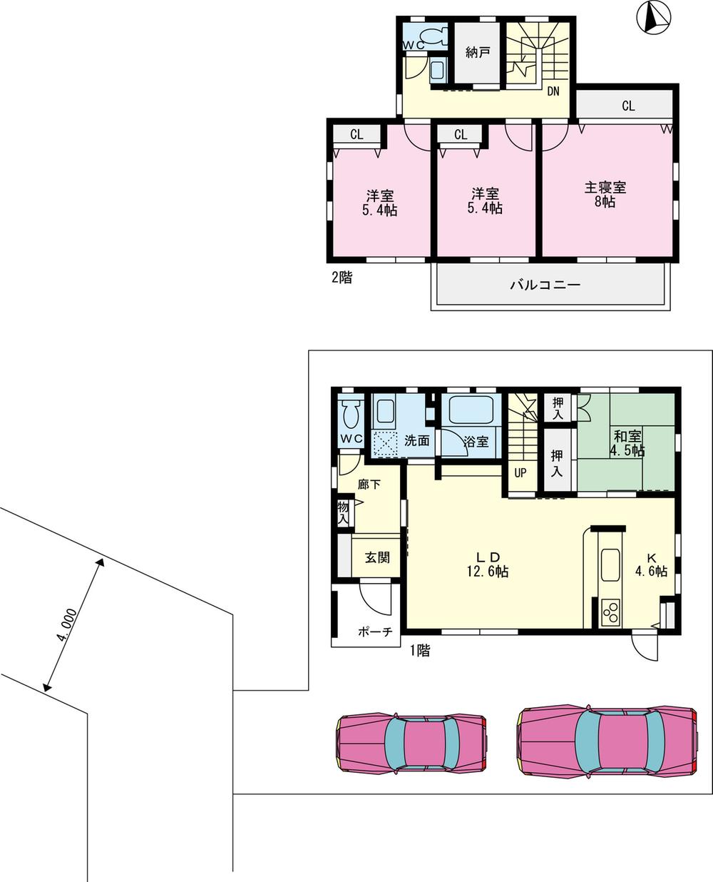 Floor plan. 48,300,000 yen, 4LDK, Land area 129.05 sq m , Building area 103.5 sq m
