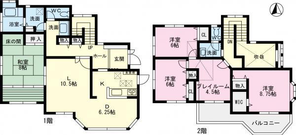 Floor plan. 52,800,000 yen, 4LDK+S, Land area 252.11 sq m , Building area 151.85 sq m