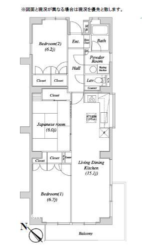 Floor plan. 3LDK, Price 25,880,000 yen, Occupied area 78.65 sq m , Balcony area 8.28 sq m