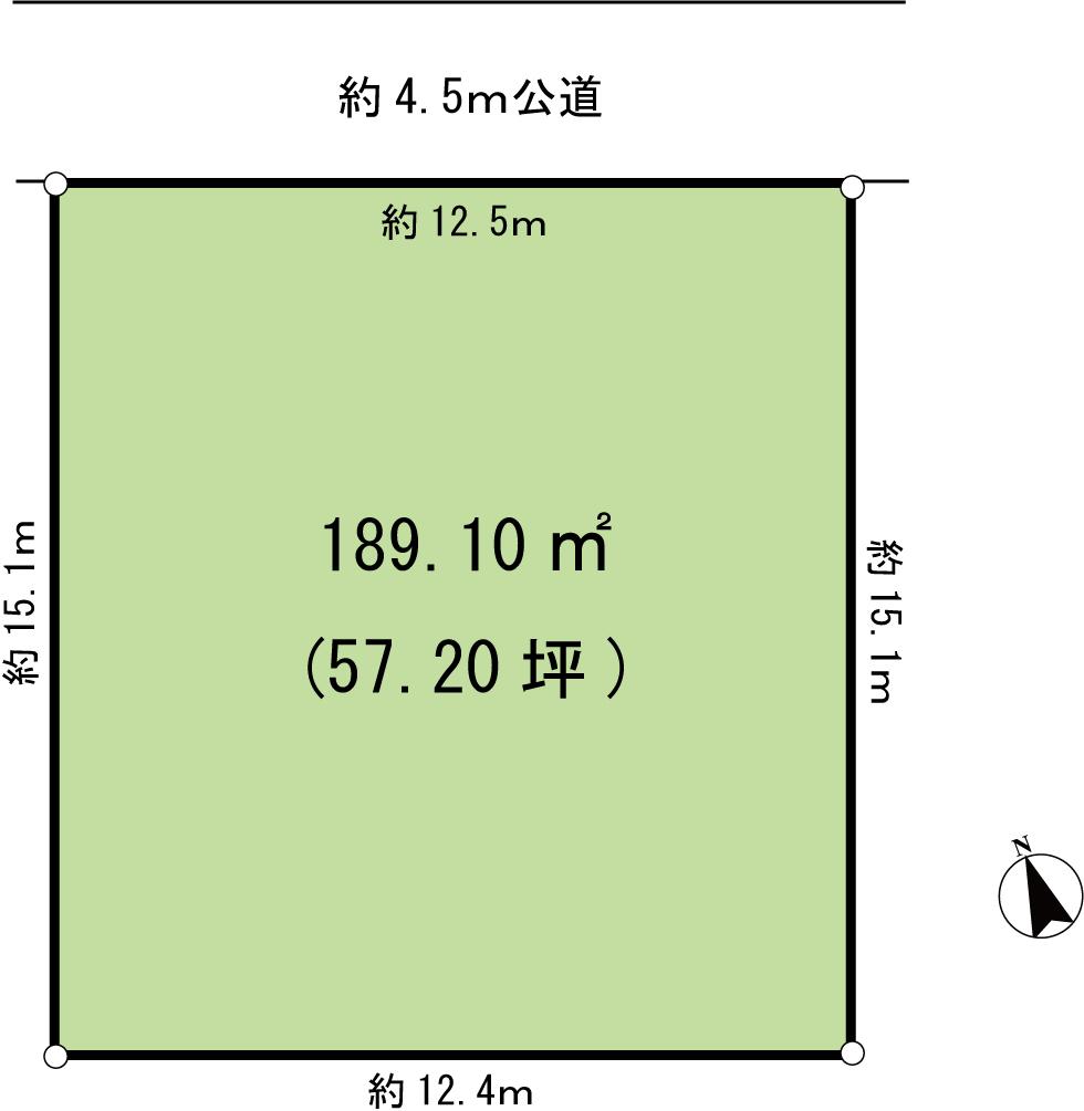 Compartment figure. Land price 26,800,000 yen, Land area 189.1 sq m shaping land 57 or more square meters