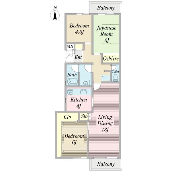 Floor plan. 3LDK, Price 14.9 million yen, Occupied area 83.06 sq m , Large 3LDK of balcony area 8.2 sq m 83.6 sq m, LDK17 Pledge