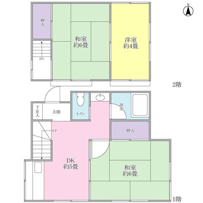 Floor plan. Floor plan of compact 3DK type! 