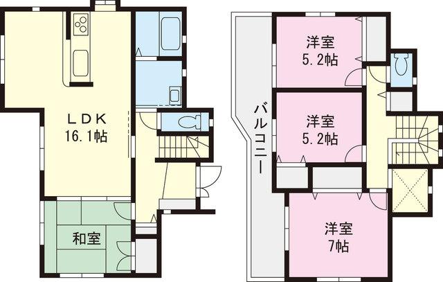 Floor plan. 39,960,000 yen, 4LDK, Land area 112 sq m , Building area 93 sq m