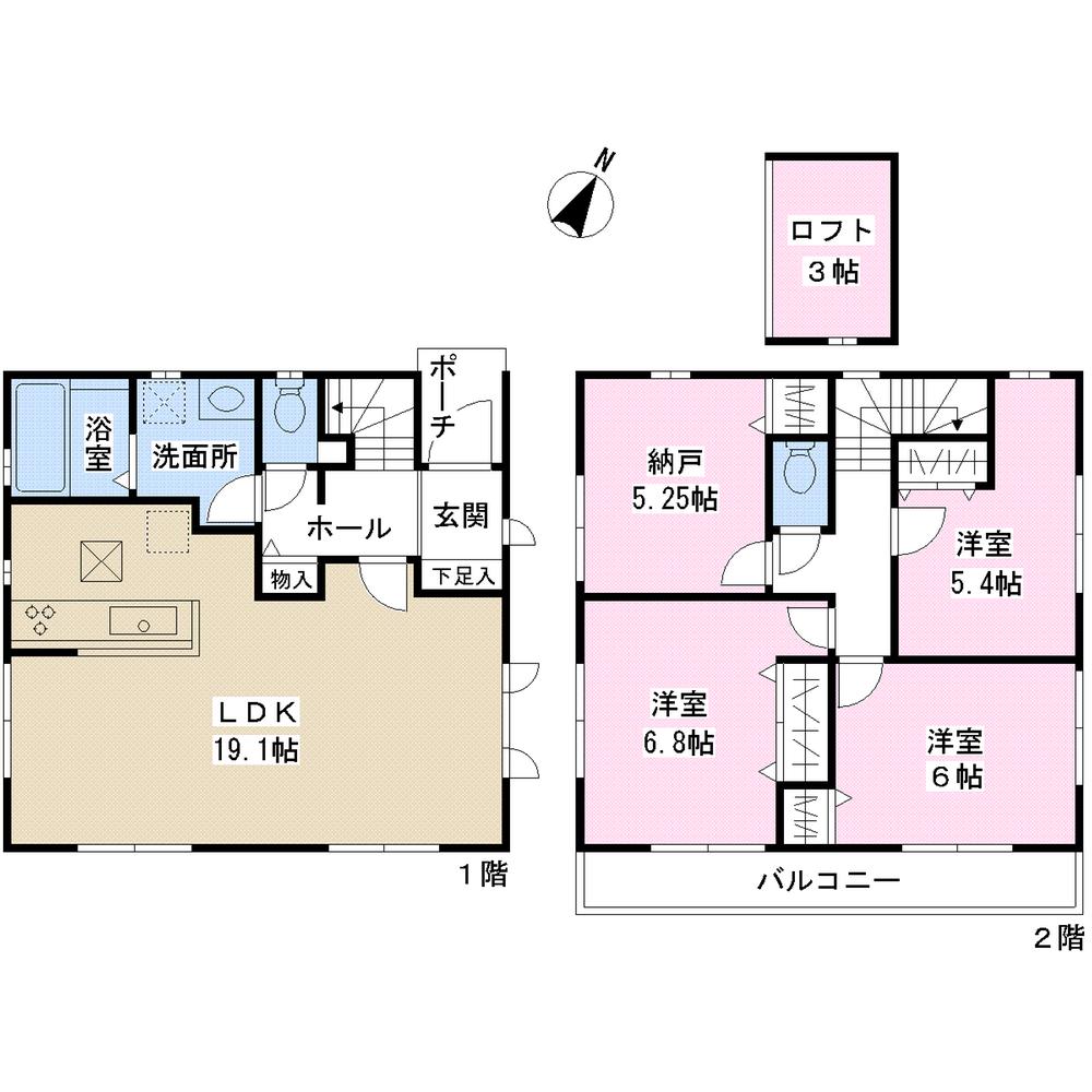Floor plan. (4 Building), Price 38,800,000 yen, 3LDK+S, Land area 100.02 sq m , Building area 97.5 sq m