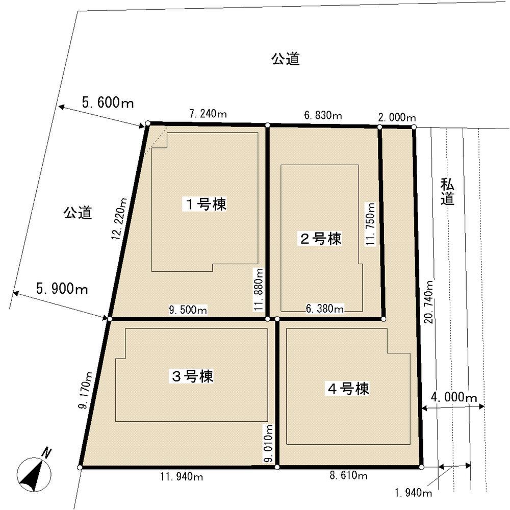 The entire compartment Figure. Otsutomo Town, newly built condominiums all four buildings!
