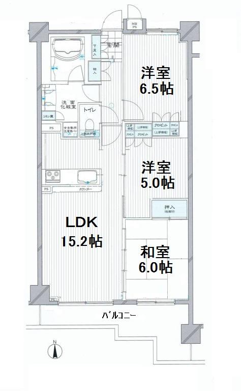Floor plan. 3LDK, Price 19.9 million yen, Occupied area 70.87 sq m , Balcony area 9.35 sq m floor plan