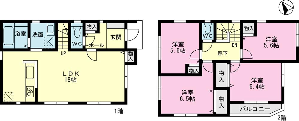 Floor plan. 41,800,000 yen, 4LDK, Land area 78.55 sq m , Building area 96.67 sq m LDK18 Pledge ・ 4LDK
