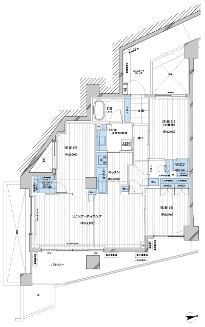 Floor: 3LD ・ K + 2WIC, occupied area: 75.82 sq m