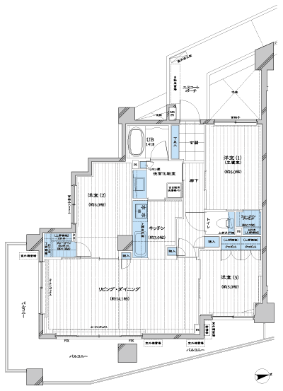 Floor: 3LD ・ K + 2WIC, occupied area: 75.91 sq m